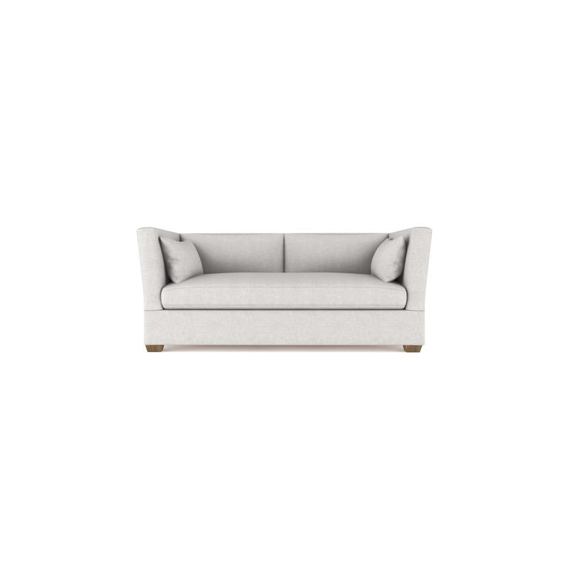 Rivington Flare Square Track-Arm Loveseat, Box Weave Linen Alabaster, 31" H x 72" W x 37" D, Ebony