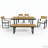 6-Piece Outdoor Dining Set, Acacia Wood, 1 Table with 4 Chairs & 1 Bench for 6-7 Person, Comfortable Cushions on Chairs, Adjustable Feet, for Patio, Garden, Backyard Dining-1149145759