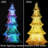 8" Yellow Glass Christmas Tree Table Light – Battery Operated Holiday Decoration For Mantel, Shelf, Window Or Office Festive Display