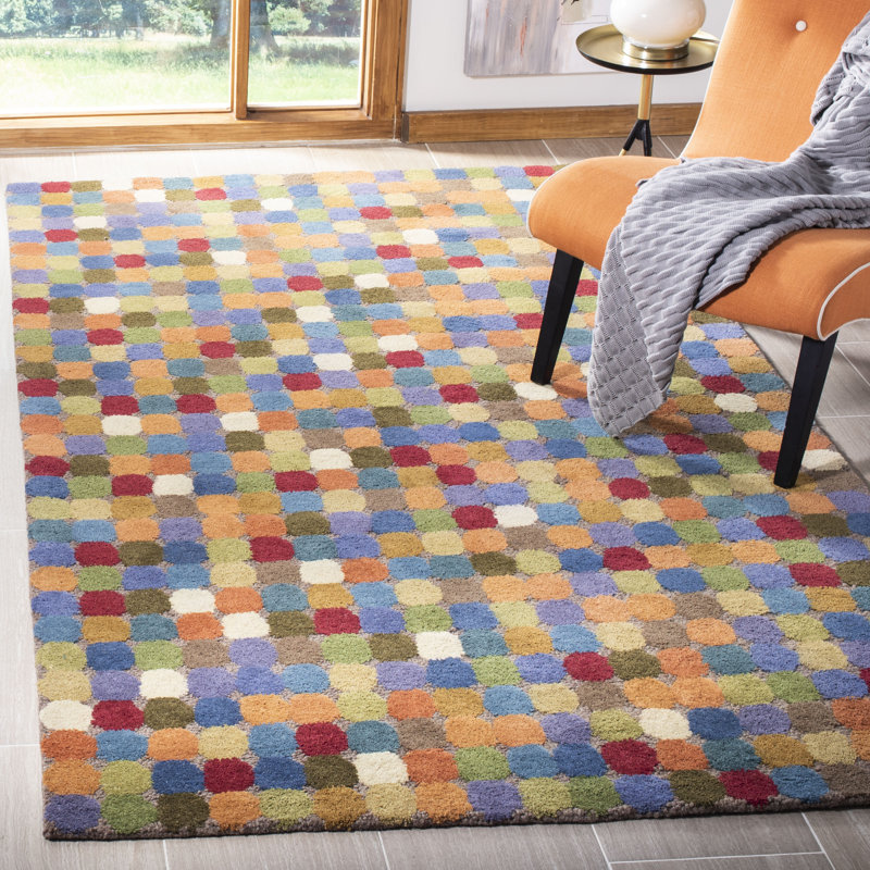 Candelo Hand Tufted Wool Polka Dots Rug, Rectangle 3'6" x 5'6"