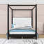 Wooden Canopy Platform Bed with Headboard and Slats-1573713229-1573713227
