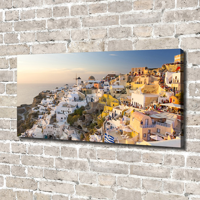 Santorini Greece - Wrapped Canvas Print, No Frame, 70cm H x 140cm W