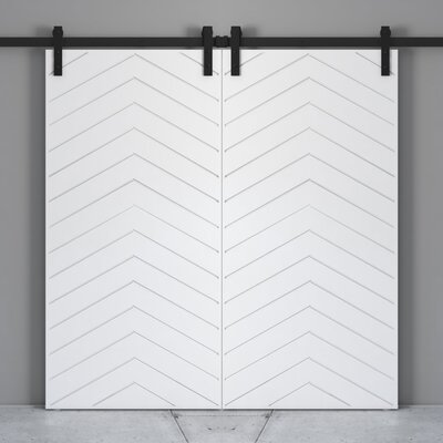 Paneled Manufactured Wood Painted Osaka Barn Door with Installation Hardware Kit -  Urban Woodcraft, 500W.40BD.MHB.W-D