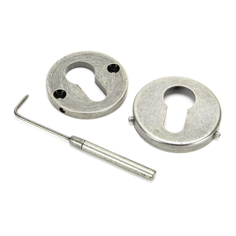 Regency Concealed Escutcheon Rosette, Pewter