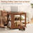 Soild wood Expandable Rolling Coffee Table with Double Storage Shelves-1628801945
