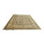 Tapis beige en laine noué à la main de conception unique 9 pi 11 po x 13 pi 7 po Fiorella