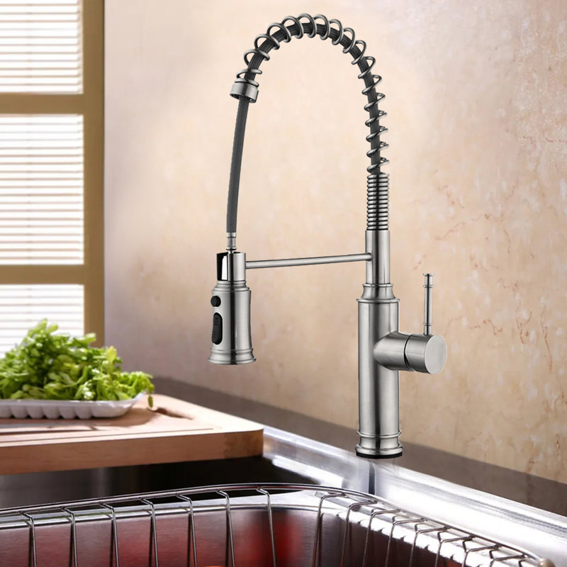 FB WERFY Pull Down Kitchen Faucet, Brushed Nickel