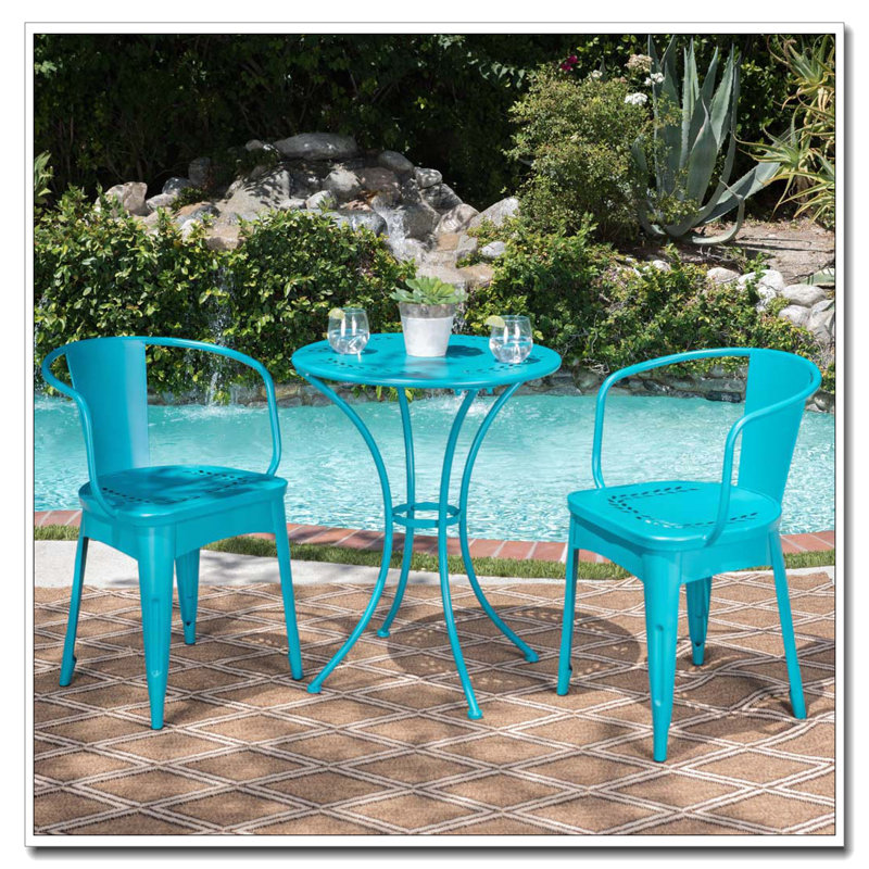 Ensemble d'extérieur 3 pièces, Bleu sarcelle