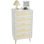 Commode 5 tiroirs Modern Rattan avec poignées en métal et pieds évasés - Commode en MDF pour rangement dans la chambre à coucher, l'entrée et le salon