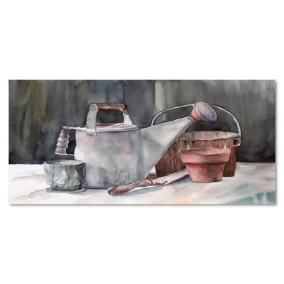 " Still Life Depicting A Garden Watering Can "