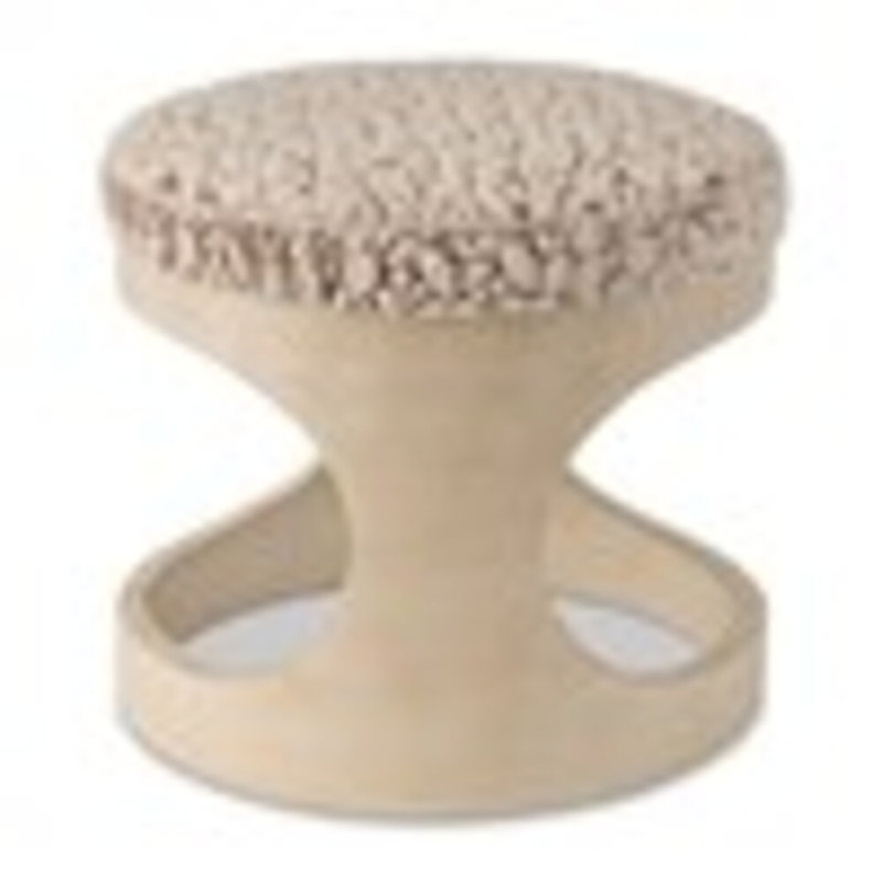 Round Ottoman, Filigree Ivory
