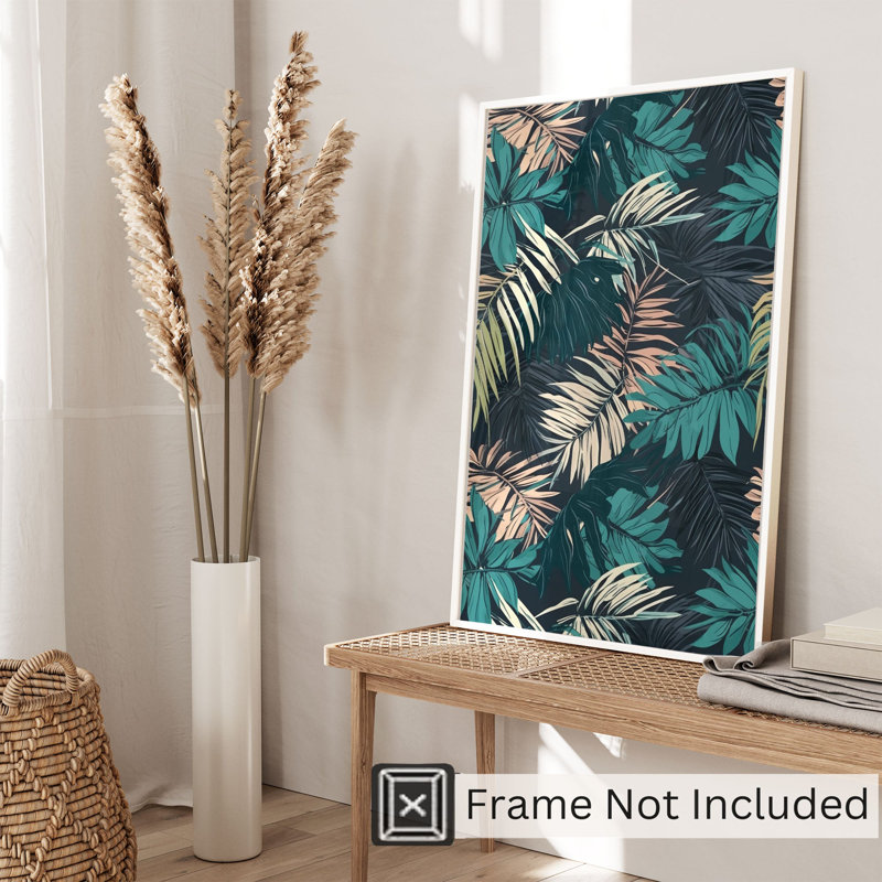 «Botanical Tropical Leaves», reproduction d'art tropicale sans cadre, H 16 po x l 12 po