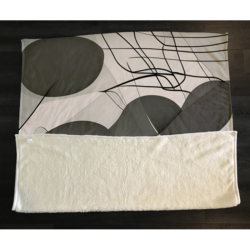 Throw Blanket, 51" W x 60" L, Geometric Shapes/Abstract, Green/Gray/Black