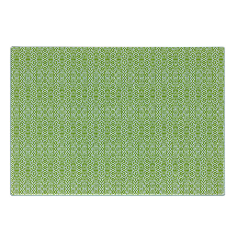 Ambesonne Geometric Tempered Glass Cutting Board Vortex Whirlpool Motif Apple Green White