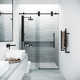 Elan 64-68" W x 74" H Sliding Frameless Shower Door with 3/8" Clear Glass