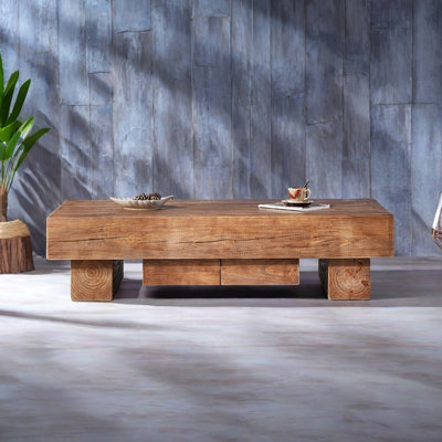 Log style simple coffee table by LIZIYE