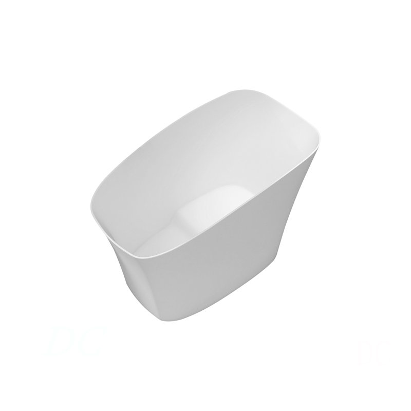 51 Inch Solid Surface Soaking Bathtub - Deep Soak Freestanding Tub