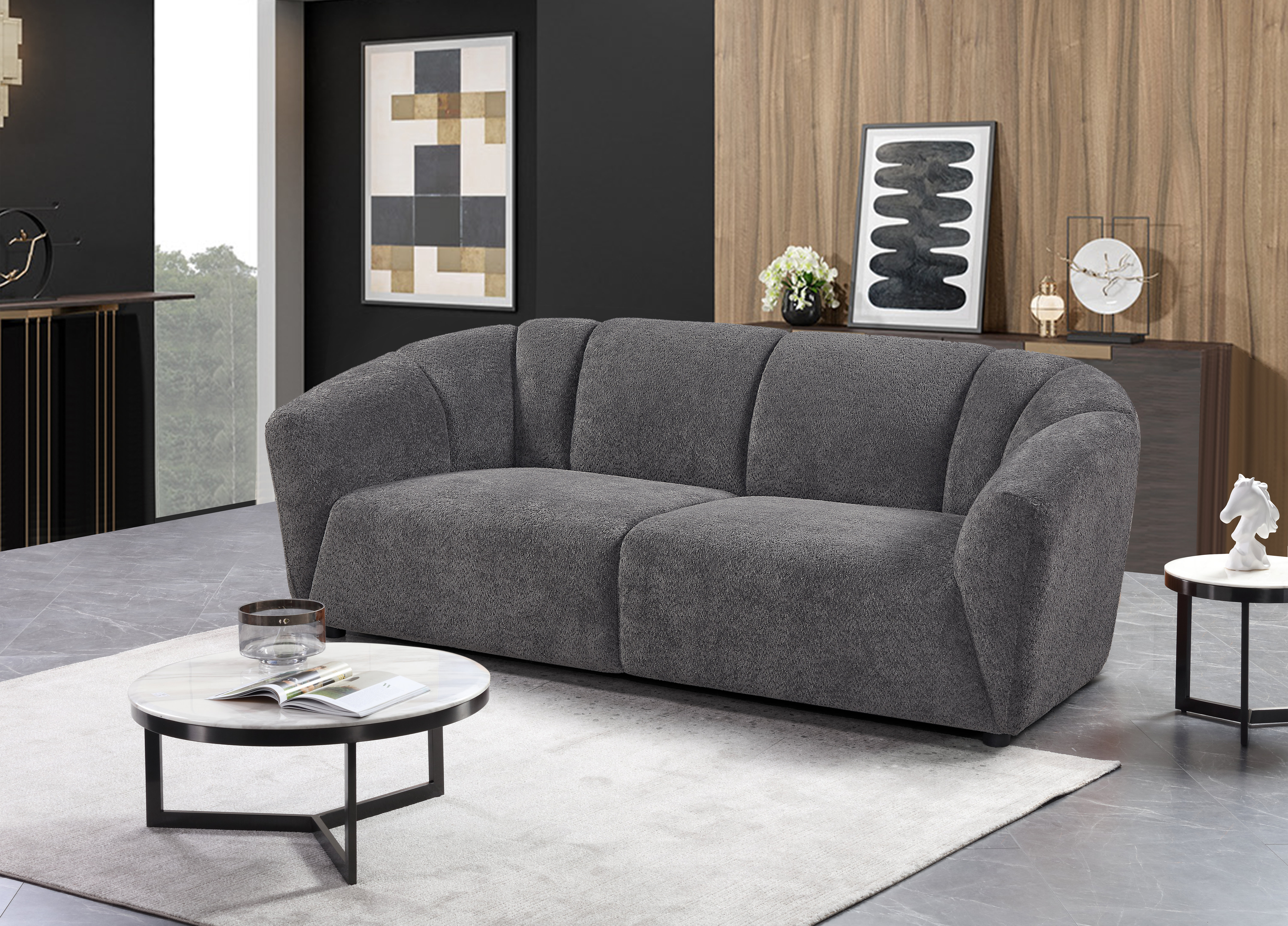 Latitude Run® Upholstered Sofa Sofa Set With Luxury Boucle Fabric , 3 ...