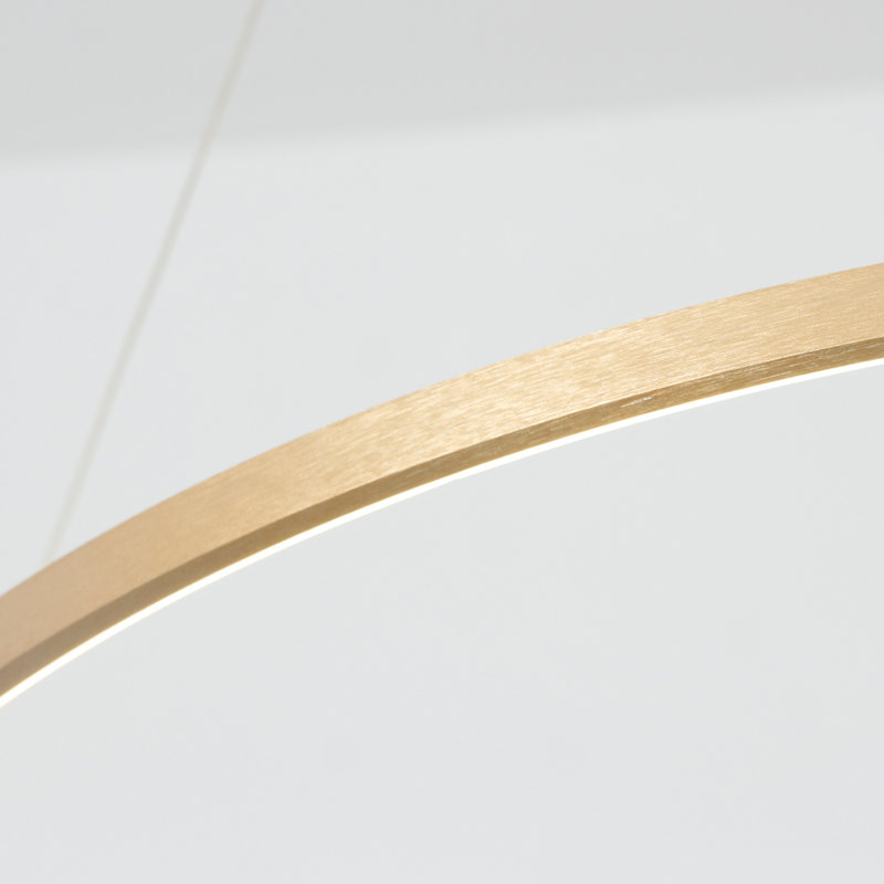 Luminaire suspendu rond à 1 lumière pour îlot de cuisine Stockham, H 0,8 po x l 47,2 po x P 47,2 po, Or