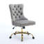 Chaise de bureau Furniture, fauteuil de bureau moderne capitonné en velours capitonné avec base en métal doré, chaise de bureau réglable-1923565160-1923565203