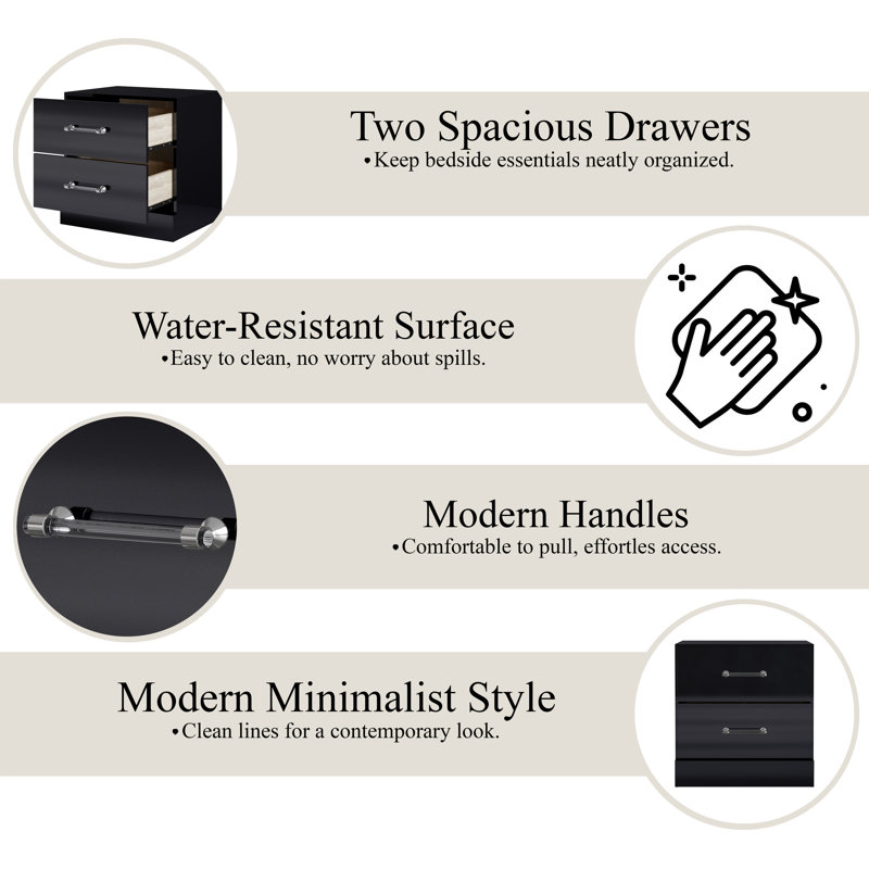 NIGHTSTAND IN BLACK, Black