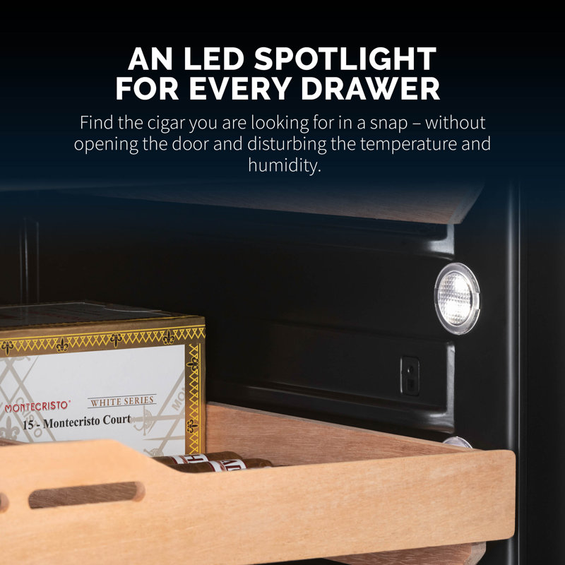 NewAir Black Electric Cigar Humidor with Cedar Drawers