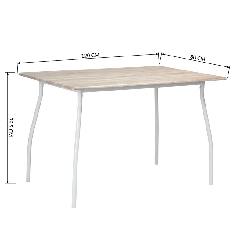 Ponti 4 - Person Dining Set, Beech, White, Beech