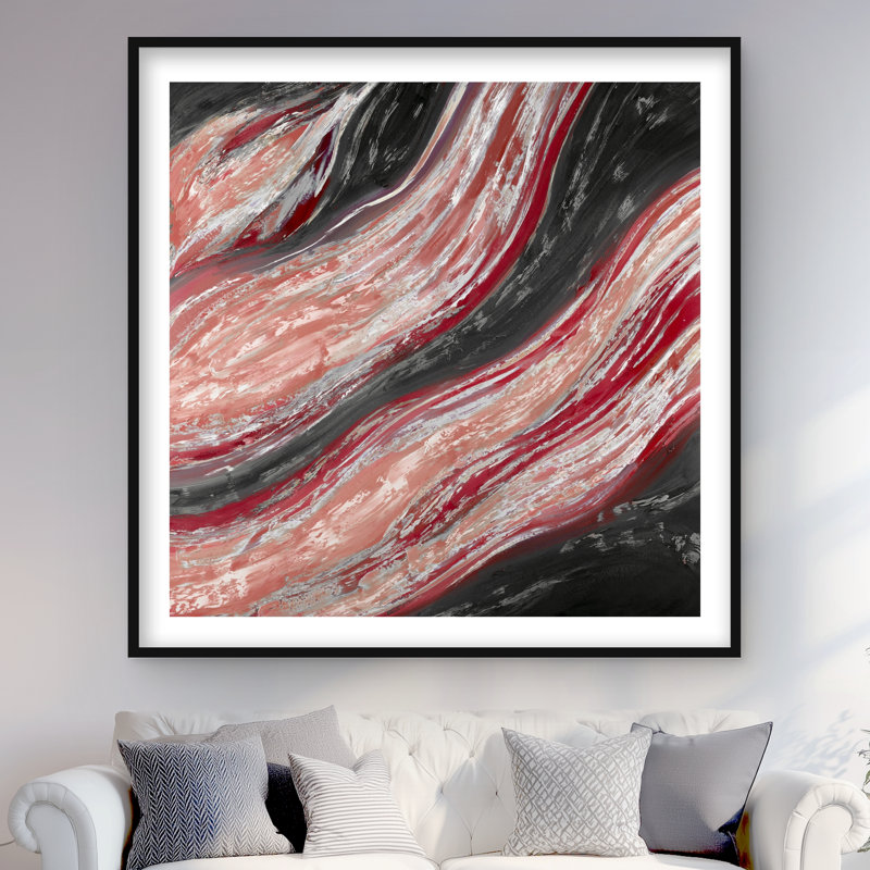Red Wave - Shapes Living, H 48 po x l 48 po, Noir