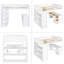 Lit mezzanine 5 tiroirs avec bureau Haddy par Harriet Bee-914299004-914298994
