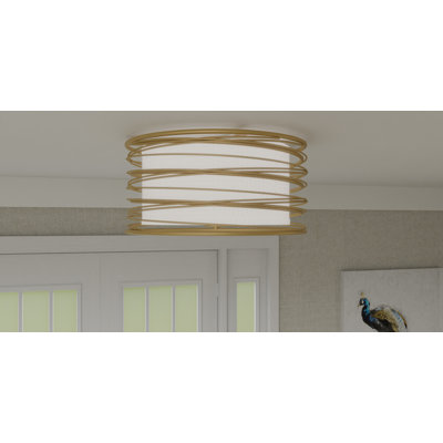 Amberlea 3-Light Light Gold Semi-Flush Mount Light