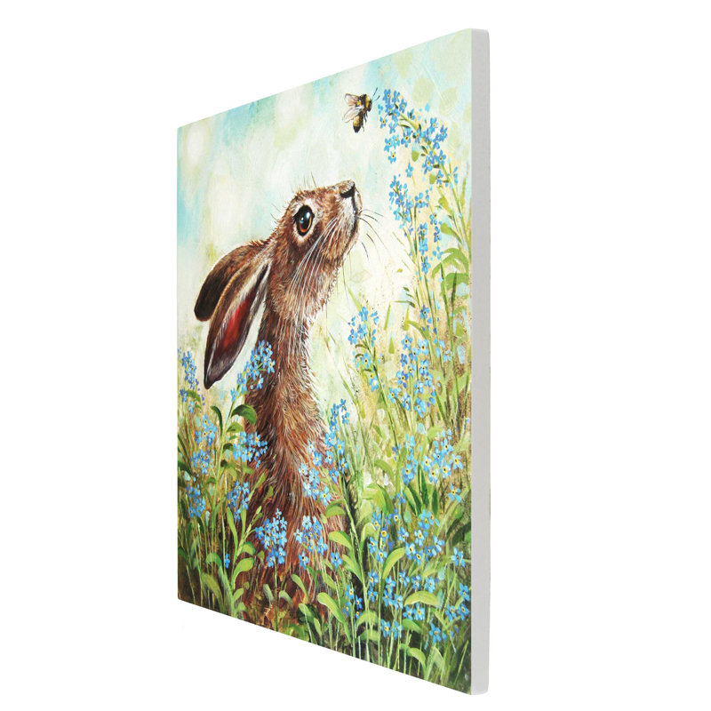 Judith Yates Forget Me Not Hare Ceramic Wall Decor