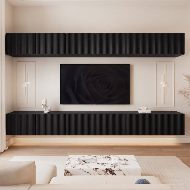 Unfinished TV Stand for TVs up to 88", Black