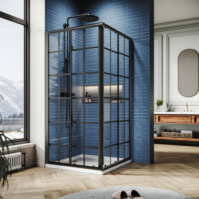 36" W X 36" D X 72" H Framed Square Shower Enclosure With Base