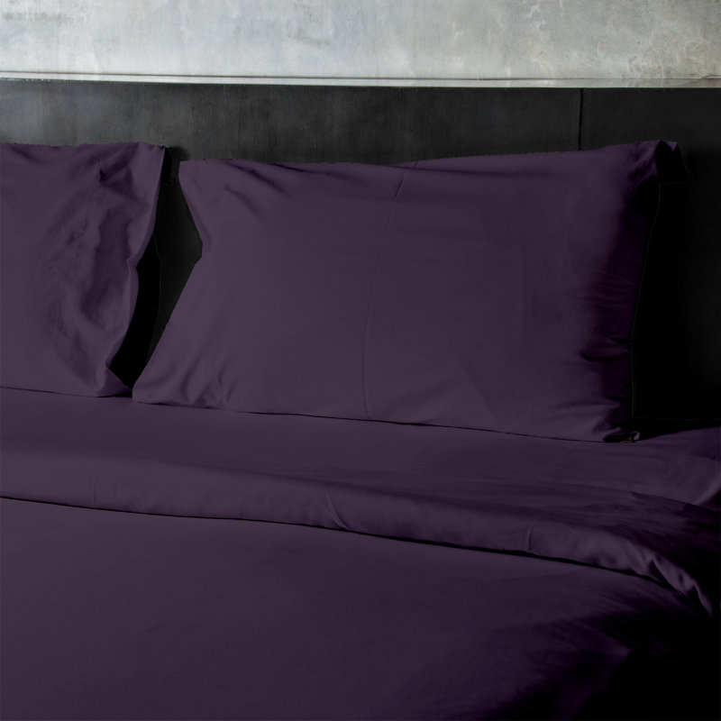 Luxury Hotel Microfiber Sheet Set, Purple, King Sheet Set + Fitted Sheet + 2 Pillowcases