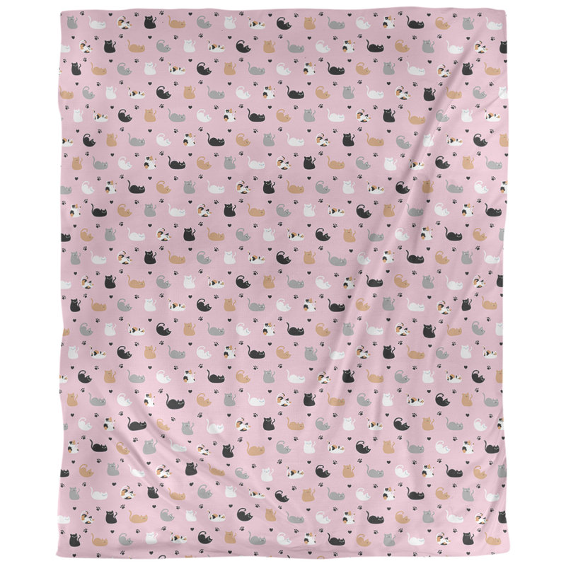 Tissu pour chat, Rose / Bleu, L 54 po x l 36 po, Lin naturel paloma