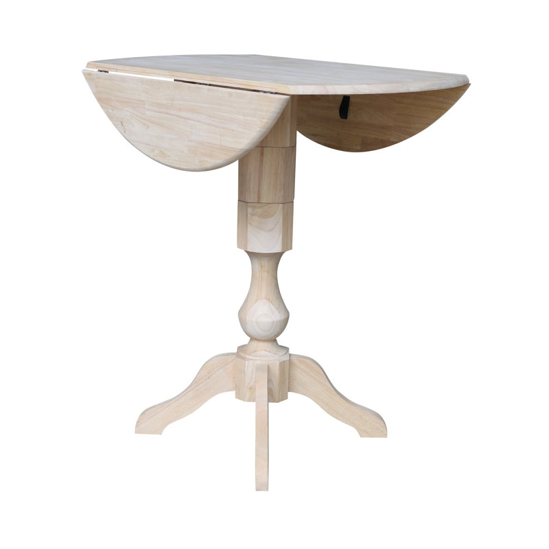 Brompton Extendable Drop Leaf Solid Wood Pedestal Dining Table, Ready to Finish / Unfinished