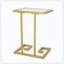 End Tables, Elevates Interior Decor Atmosphere With Sophistication And Style, Features C-Shaped Design And Tempered Glass Tabletop With Greek Styled Elements