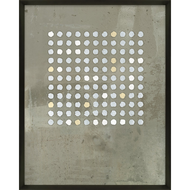 Circles In Squares 2 Painting by Jacques Pilon, 38" H x 30" W x 1.25" D, Black