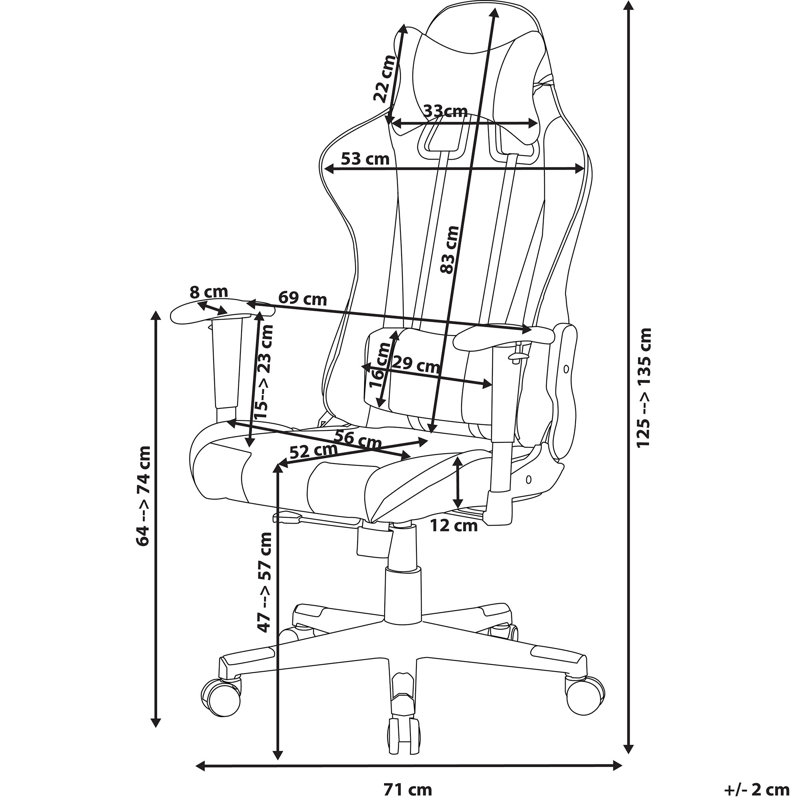 Symple Stuff Adjustable Faux Leather Swiveling PC & Racing Game Chair in Blue/Black