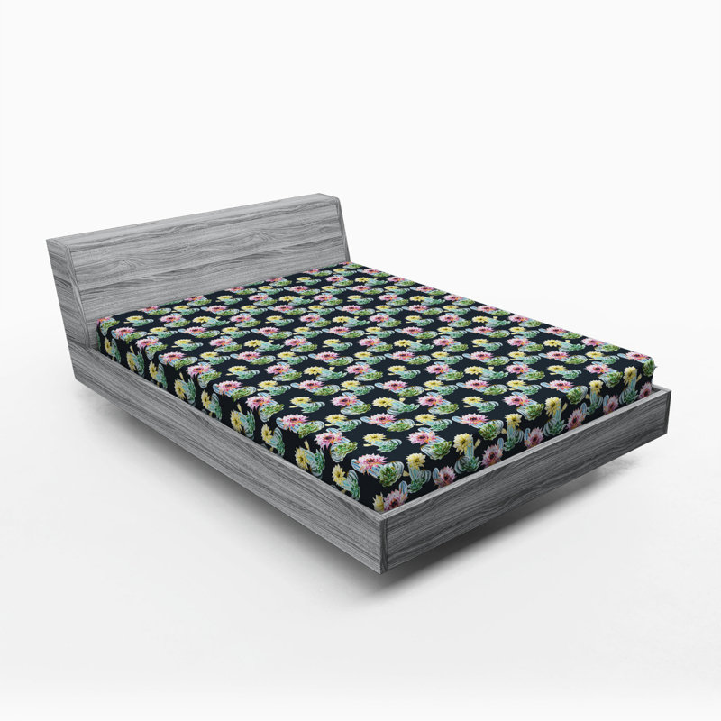Microfiber Floral Fitted Sheet, Full Fitted Sheet