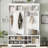 Modern Hallway Hall Tree With Metal Hooks And Storage Space, Multi-Functional Entryway Coat Rack With Shoe Cubbies-400731727