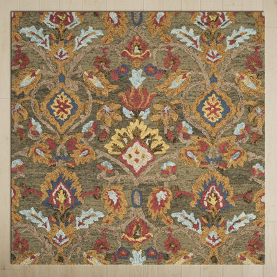 Tansy Green Multi Handmade Wool Floral Rug