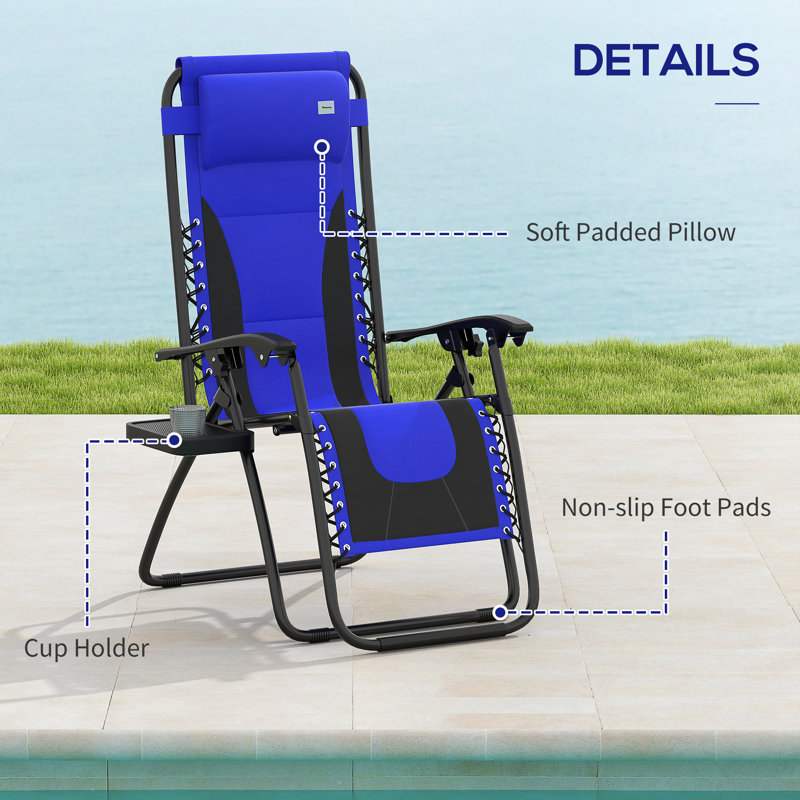 89cm Long Chaise Lounge Set, Blue