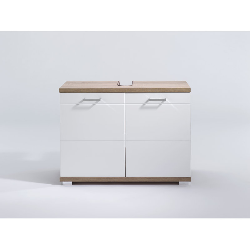 Evonda Freestanding Bathroom Storage Cabinet, Brown