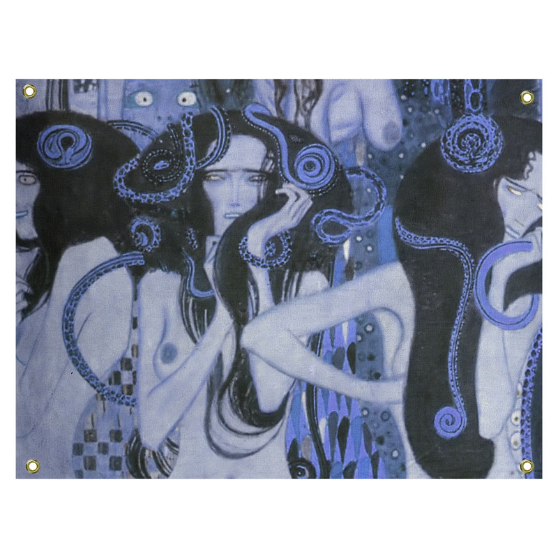 Tapisserie murale beethoven frise, H 60,5 po x l 51,5 po, Bleu