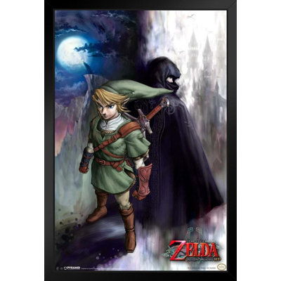 The Legend of Zelda Twilight Princess Link Video Game Gaming Black Wood Framed Art Poster 14x20 -  Poster Foundry, 1092572