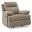 Fauteuil inclinable manuel berçant Silvy avec accoudoirs coussinés, chenille moka-129434415