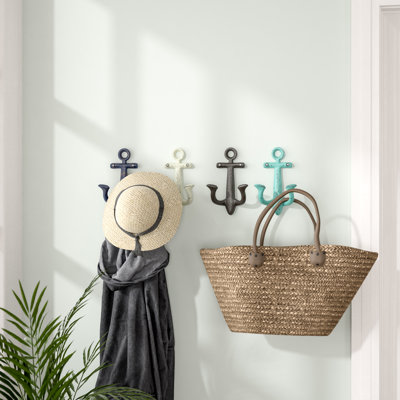 Yurig Metal Single Hanger Anchor Multi Colored Wall Hook Set