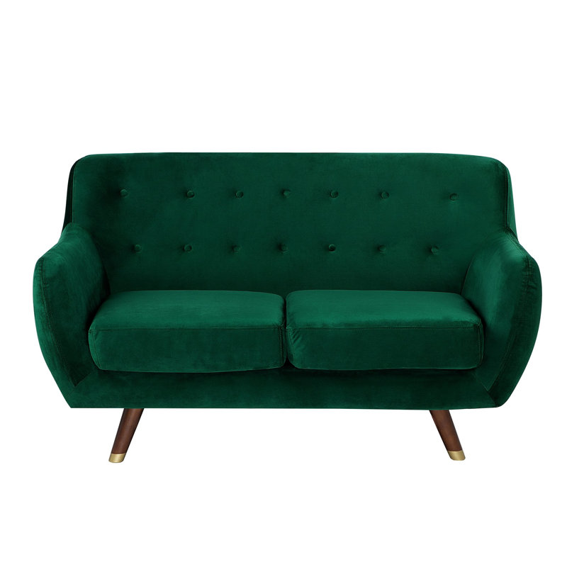 Lesse 2 Seater Velvet Sofa, Emerald Green