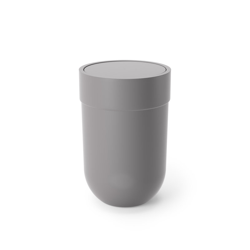 Touch Trash Can with Lid for Office, Bedroom, Bathroom, 1.6 Gallon (6 L), Grey